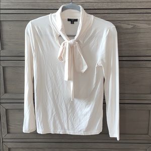 J. Crew Long Sleeved Cream Tie Neck Too, SZ XS